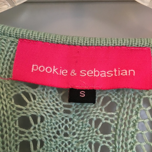 POOKIE & SEBASTIAN Moss Green Crocheted Sweater - Picture 5 of 7